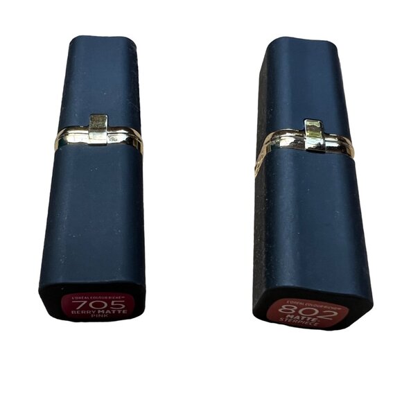 Bundle of 2 L'Oreal Colour Rich Lipsticks Berry Matte Pink 705 & Matte-sterpeice - Picture 3 of 6